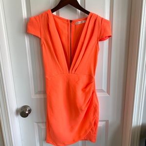 Closet Closing Nov 1: Neon Coral Mini Dress with Cap Sleeves